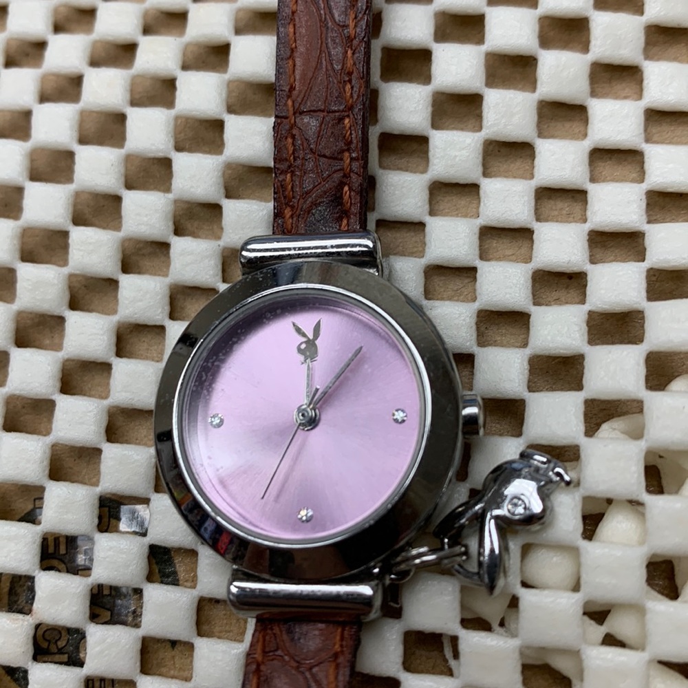Playboy watch - rare pink face with bunny charm
